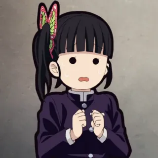 🌺 e1e21614 Kanao Tsuyuri Demon Slayer anime, demon slayer, kanao tsuyuri, butterfly, girl, cartoon whatsapp sticker