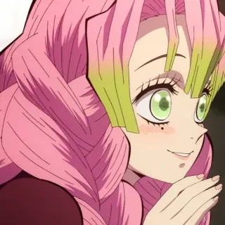 💗 e37cf590 Mitsuri Kanroji Demon Slayer anime, demon slayer, mitsuri kanroji, kawaii, manga, cute whatsapp sticker