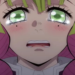 💗 ec6e3c2c Mitsuri Kanroji Demon Slayer anime, sad, crying, mitsuri, kanroji whatsapp sticker