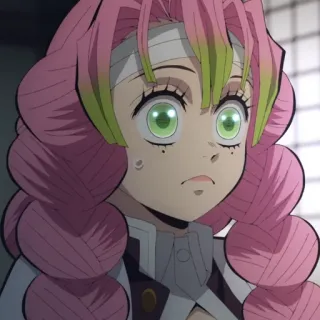 💗 f331cb75 Mitsuri Kanroji Demon Slayer anime, character, girl, pink hair, demon slayer whatsapp sticker