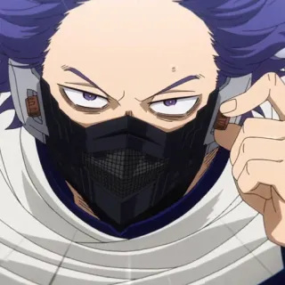 💜 2a822233 Shinsou Hitoshi My Hero Academia Anime, Shinsou, Hitoshi, My Hero Academia, Masque, Casque, Héros telegram sticker