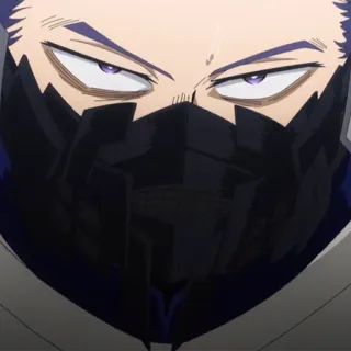 💜 616f548f Hitoshi Shinso My Hero Academia Anime, Hitoshi Shinso, My Hero Academia, Personnage, Yeux violets, Masque telegram sticker