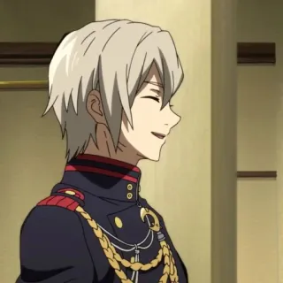 ⛓ caf4cb7e anime, seragam militer, tersenyum, karakter telegram sticker