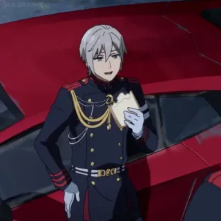 ⛓ d1c35512 Anime, Seragam militer, Pria, Mobil merah, Sandwich, Karakter telegram sticker