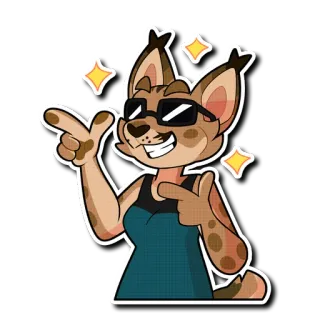 😎 00691d50 猞猁, 兽迷, 太阳镜, 卡通, 动物, 角色, 闪耀 telegram sticker