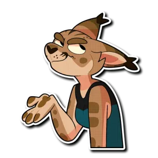 🙄 28a64a6c 卡通, 动物, 态度, 得意, 随便, 耸肩 telegram sticker