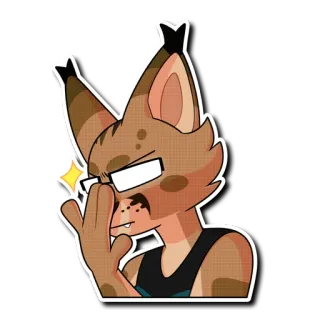 👓 9d22172c 卡通, 动物, 角色, 眼镜, 表情, 贴纸 telegram sticker