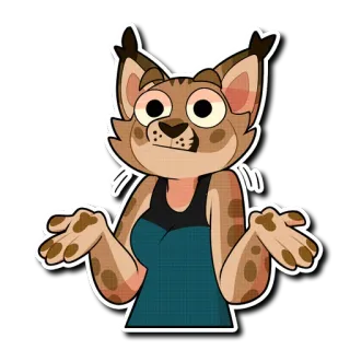🤷 9e02b808 猞猁, 拟人化, 贴纸, 卡通, 耸肩, 困惑 telegram sticker