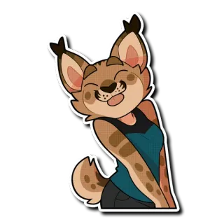😋 d456bab8 猞猁, 兽人, 毛茸茸, 可爱, 动物, 卡通, 快乐 telegram sticker