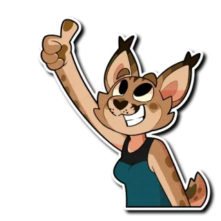 👍 d4c0369d 猞猁, 猫, 兽人, 赞, 积极, 可爱, 卡通, 动物 telegram sticker