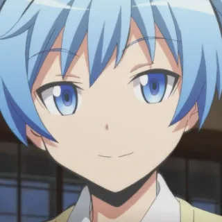 😊 51273156 Nagisa Shiota Assassination Classroom Anime, Nagisa, Assassination Classroom, Personage, blauw haar, Manga telegram sticker