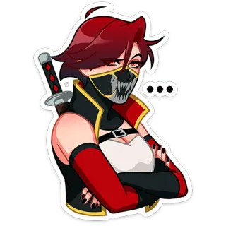 😒 11a7d361 Anime, Guerriera, Ninja, Katana, Maschera, Spada telegram sticker