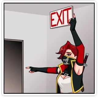 👉 68013bf5 EXIT uscita, katana, indicando, maschera, ragazza, violenza telegram sticker