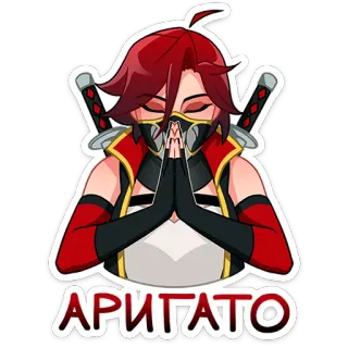 🙏 7b39cf9c APИГATO Anime, Guerriero, Spada, Femmina, Ninja, Combattente telegram sticker