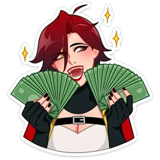 🤑 b97e73db denaro, ricchezza, festa, donna, gioia telegram sticker