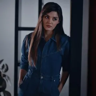 ♥️ 4448705d vrouw, denim, jumpsuit, binnen, model, mode telegram sticker