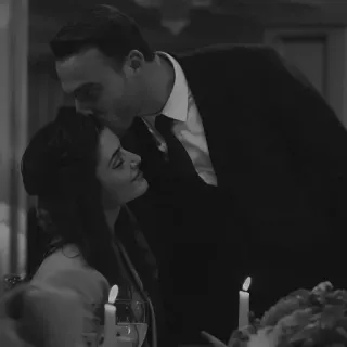 ♥️ 7bf8f9ef kus, koppel, liefde, relatie, romantiek, zwart-wit, feest, diner telegram sticker