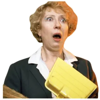😳 98efdad0 shocked, woman, cleaner, cleaning, mop, housekeeping telegram sticker