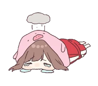 😭 5fa7226f traurig, weinend, Anime, Schwein, Wolke, Regen whatsapp sticker