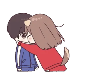 💗 aa1265df Cartoon, Paar, Umarmung, Romantik, Liebe whatsapp sticker