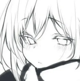 ☠️ 5957c127 动漫, 漫画, 女孩, 草图 telegram sticker