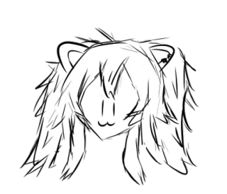 🙂 3f0c80b5 kat, schets, tekening, anime telegram sticker