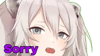 😞 6d63eda0 Sorry anime, schattig, sorry, tekst telegram sticker