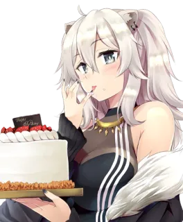 😋 b1925fbd Happy Birthday Anime meisje, Fijne verjaardag, Taart, Viering telegram sticker