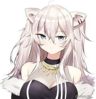 😒 959b7056 Anime, Katmeisje, Schattig, Vtuber, Cartoon, Illustratie telegram sticker