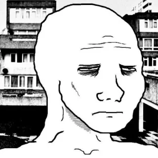 🎡 65851ca4 sedih, Meme, Wojak, depresi, kesepian whatsapp sticker