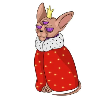 👑 c6cfde24 chat, roi, sphinx, couronne, animal, animal de compagnie, royal telegram sticker