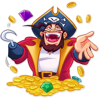 🤑 13f4635e bajak laut, koin, harta karun, kartun, kait, berlian, permata telegram sticker