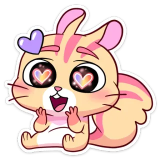 😍 4ec98809 卡通, 动物, 松鼠, 爱心, 爱, 可爱, 卡哇伊 whatsapp sticker