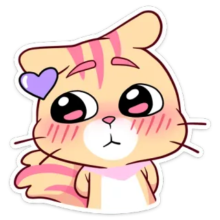 😊 cf0eed16 猫, 可爱, 卡通, 贴纸, 动物, 卡哇伊, 心 whatsapp sticker