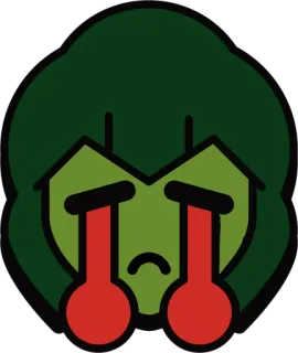 😥 a911ae3e 悲しい, 泣く, 感情, 漫画, 緑, 顔 telegram sticker