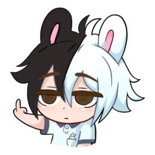 🖕 495dc5ef Аниме, Мультфильм, Средний палец, Грубый, Оскорбительный, Персонаж, Наклейка telegram sticker