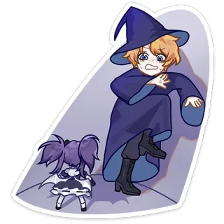 ⭐ 005da3c1 penyihir, penyihir wanita, kartun, sihir, halloween, stiker telegram sticker
