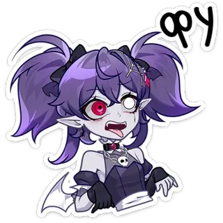 ⭐ d76aadaa фу Anime, Gadis, Iblis, Stiker, Vampir, Kartun telegram sticker