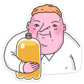 🍺 14891c32 Cartoon, Mann, Flasche, Getränk, Figur telegram sticker