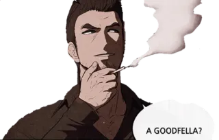 🚬 34486a71 A GOODFELLA? 남자, 흡연, 대부, 담배, 만화 telegram sticker