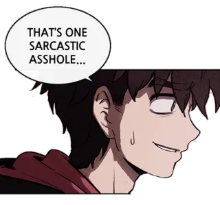 😏 e4f97b06 THAT'S ONE SARCASTIC ASSHOLE... 애니메이션, 빈정거림, 모욕 telegram sticker
