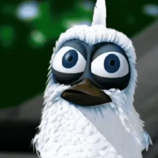 🌟 204e5dac 鸟, 卡通, 搞笑, 白色, 动画, 角色 telegram sticker