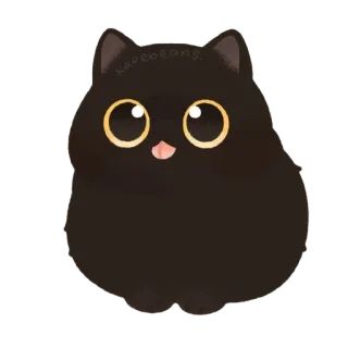 😛 1c4f7fe6 kapebeans gato, lindo, gato negro, kawaii, pegatina telegram sticker
