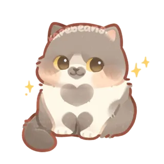 ☺️ 4c2744b6 carebeans gato, lindo, kawaii, animal, pegatina, adorable telegram sticker