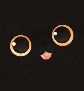 😵‍💫 5b2ae9dd Kappabeans gato, gatito, animal, lindo, mascota, ojos, negro, kawaii telegram sticker