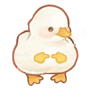 👉 863cdc04 pato, lindo, dibujos animados, animal, kawaii, adorable telegram sticker
