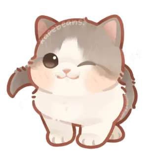 😉 8f7a9efe kupebeans. gato, lindo, kawaii, animal, mascota, pegatina, dibujo animado telegram sticker