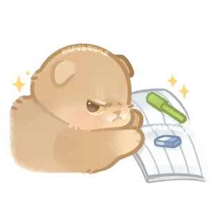 ✨ a47e6a8d KUPADOOI gato, enojado, pegatina, lindo, animal, papel telegram sticker