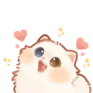 🥰 adc57b28 gato, animal, lindo, corazón, estrellas, mascota telegram sticker
