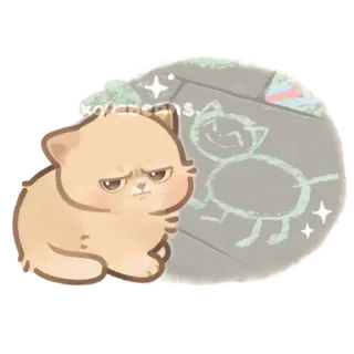 😕 daa2744b gato, gatito, dibujo, gruñón, lindo, mascota, animal telegram sticker